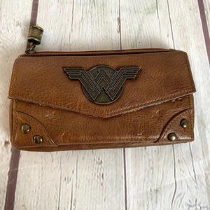 Wonder Woman Top Zip Women's Hand Purse Clutch Wallet Faux Leather Tooled DC